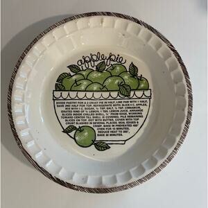 Vintage Apple Pie Recipe Plate